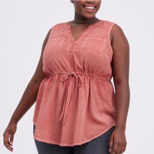 Torrid "Redwood" Cinched Tunic Tank. Size 3x. NWOT